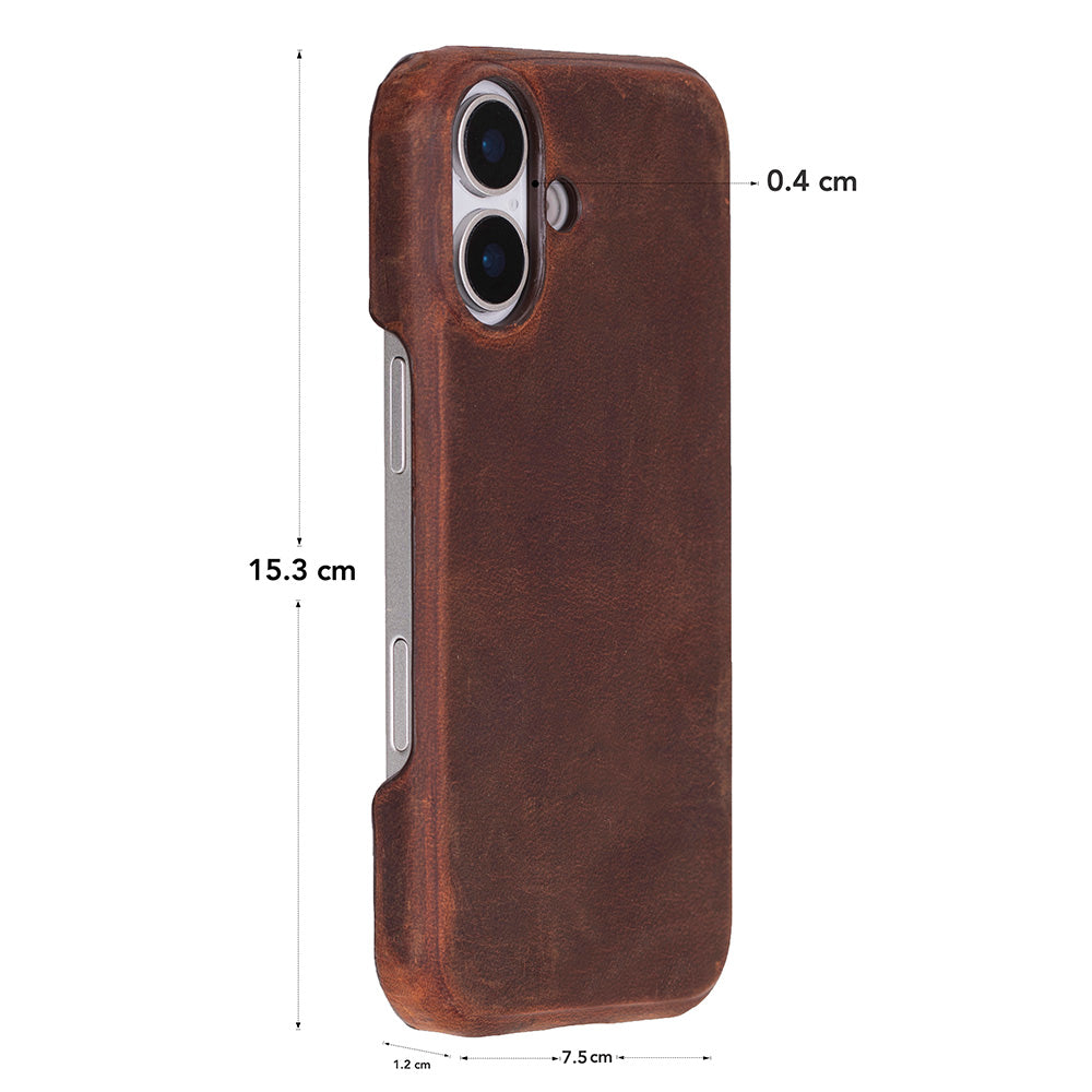 NOVIXA Premium Leather Case for iPhone 17 – Brown
