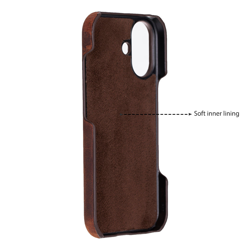 NOVIXA Premium Leather Case for iPhone 17 – Brown