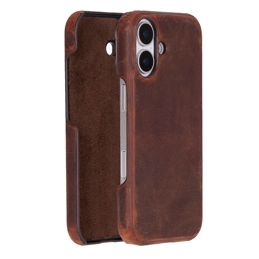 NOVIXA Premium Leather Case for iPhone 17 – Brown