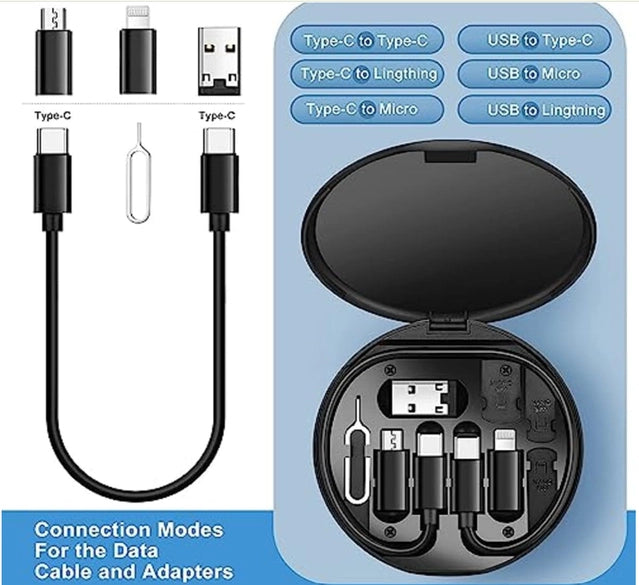 Novixa Mini Multi-Functional Fast Charging Data Cable Set (Pack of 1)